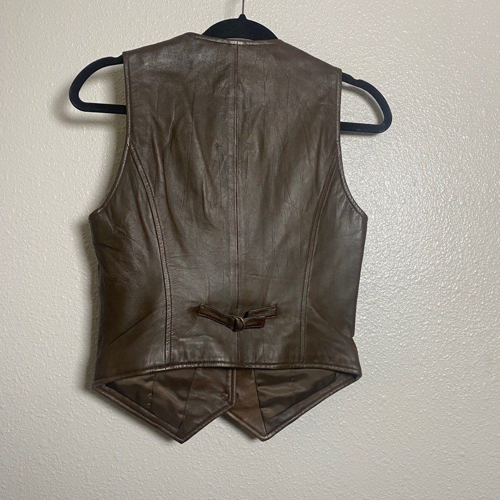 Cabi Brown 100% Leather XS Country Western Cowboy Rodeo Renaissance Faire Retro - Picture 4 of 5
